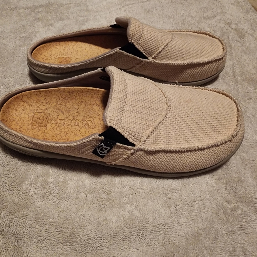 Spenco Size 10 Off-White Beige Canvas Fabric Slip-On Sneakers - Picture 2 of 5